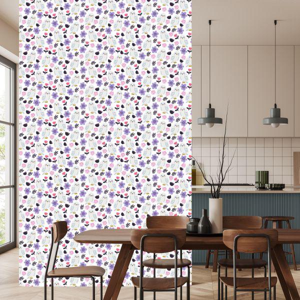 Behang Uilen Met Bloemen Op De Achtergrond - Afbeelding 4