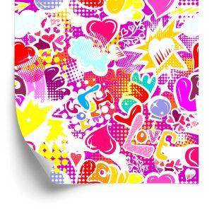 Behang Roze Graffiti