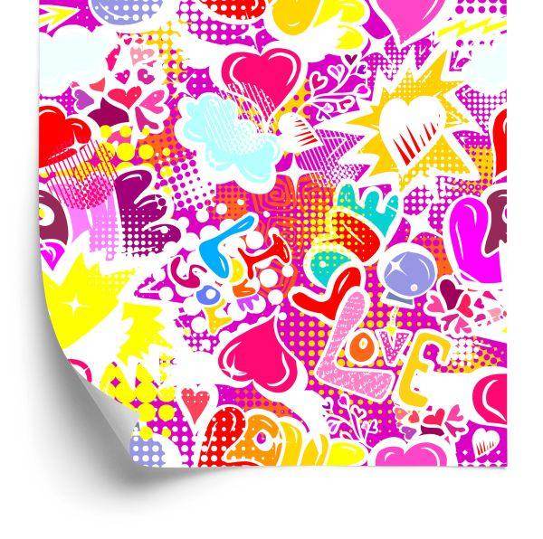 Behang Roze Graffiti