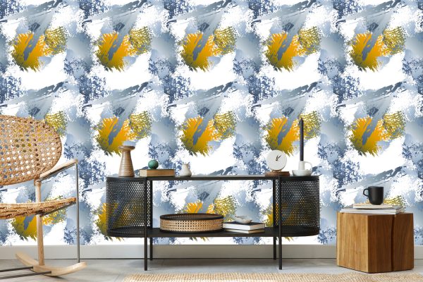 Behang Graffiti Met Gele Elementen - Afbeelding 5