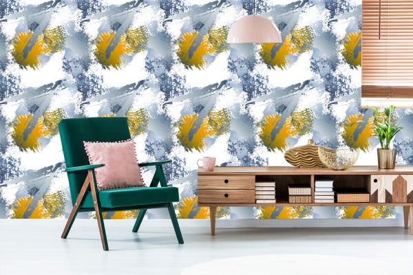 Behang Graffiti Met Gele Elementen - Afbeelding 6