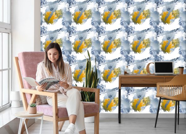 Behang Graffiti Met Gele Elementen - Afbeelding 7
