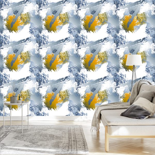 Behang Graffiti Met Gele Elementen - Afbeelding 3