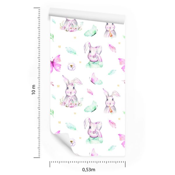Behang Pastelkleurige Konijnen - Afbeelding 8