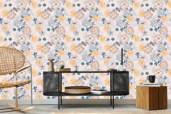 Behang Delicate Kleurrijke Bloemen - Afbeelding 5