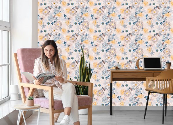 Behang Delicate Kleurrijke Bloemen - Afbeelding 7