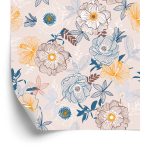 Behang Delicate Kleurrijke Bloemen
