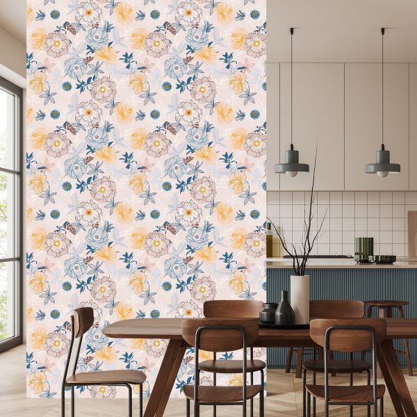 Behang Delicate Kleurrijke Bloemen - Afbeelding 4