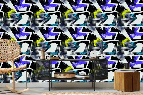 Behang Violet Gele Graffiti - Afbeelding 5