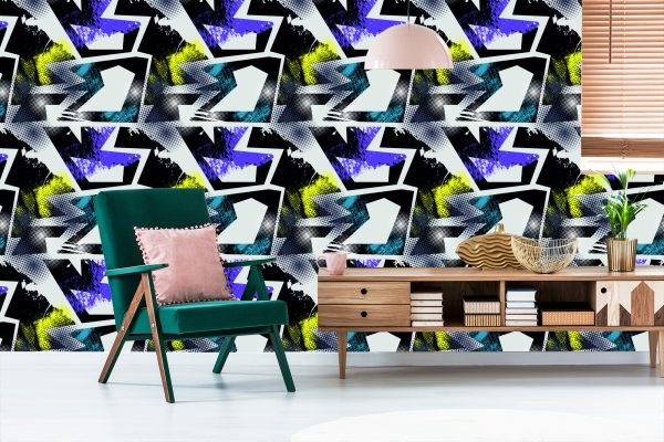 Behang Violet Gele Graffiti - Afbeelding 6