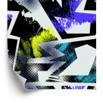 Behang Violet Gele Graffiti