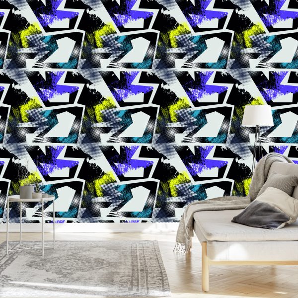 Behang Violet Gele Graffiti - Afbeelding 3