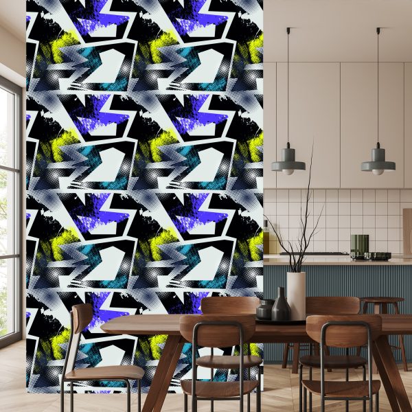 Behang Violet Gele Graffiti - Afbeelding 4