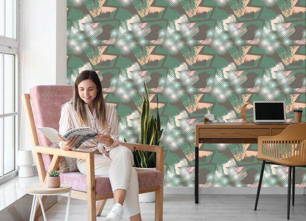 Behang Graffiti Met Groene Elementen - Afbeelding 7