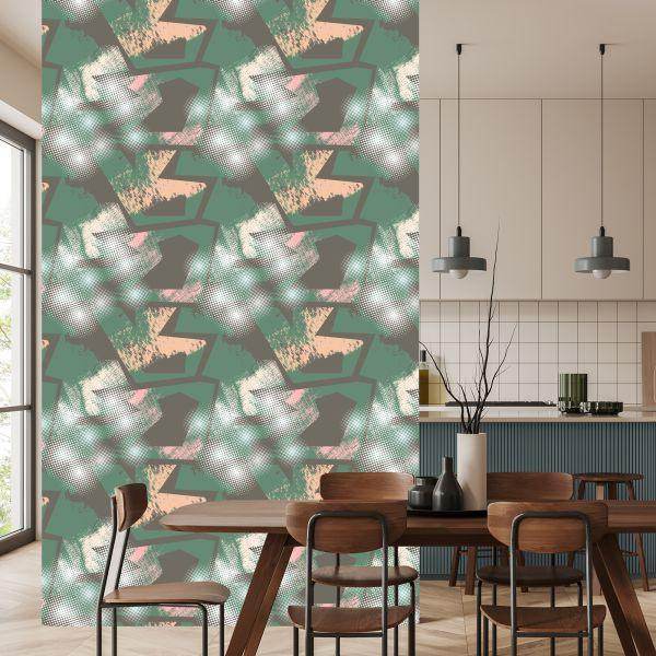 Behang Graffiti Met Groene Elementen - Afbeelding 4