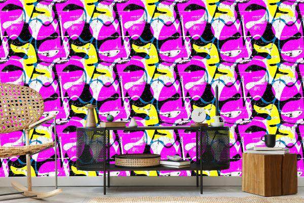 Behang Kleurrijke Graffiti-Tekeningen - Afbeelding 5
