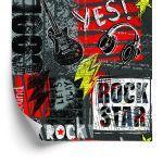 Behang Rock In Graffitistijl