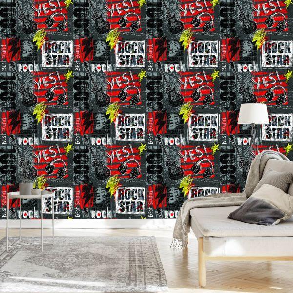 Behang Rock In Graffitistijl - Afbeelding 3