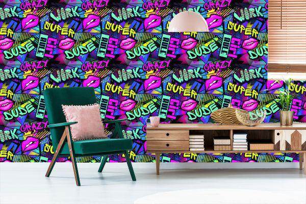 Behang Graffiti-Stijl - Afbeelding 6