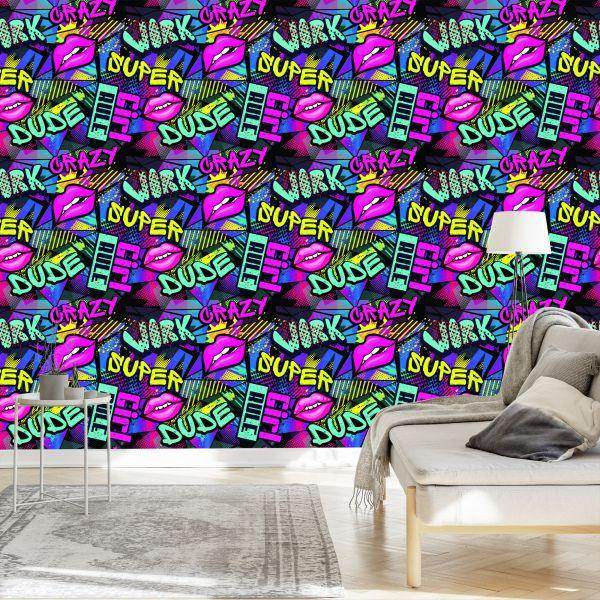 Behang Graffiti-Stijl - Afbeelding 3