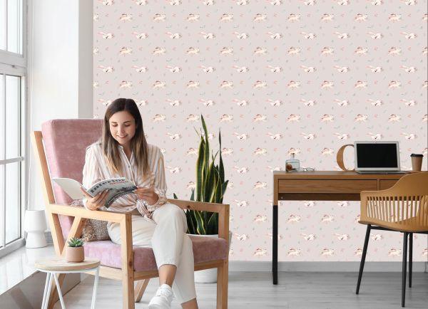 Behang Konijnen Met Bloemen - Afbeelding 7