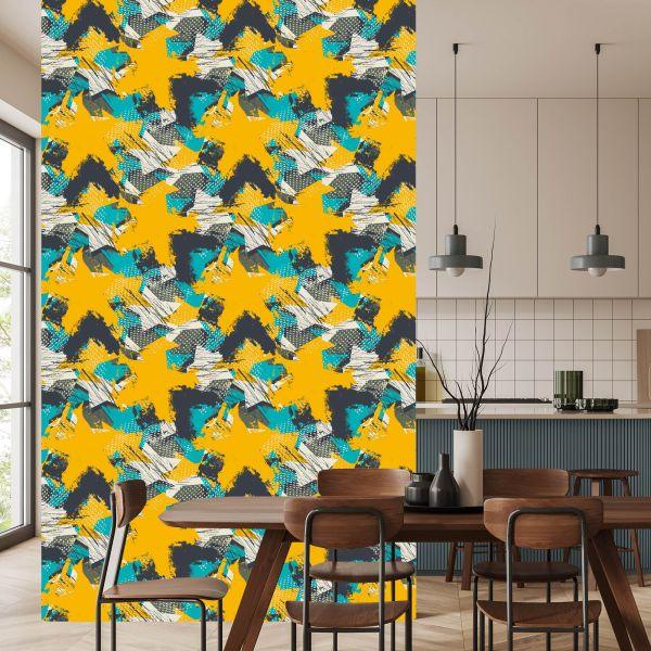 Behang Gele Graffiti - Afbeelding 4