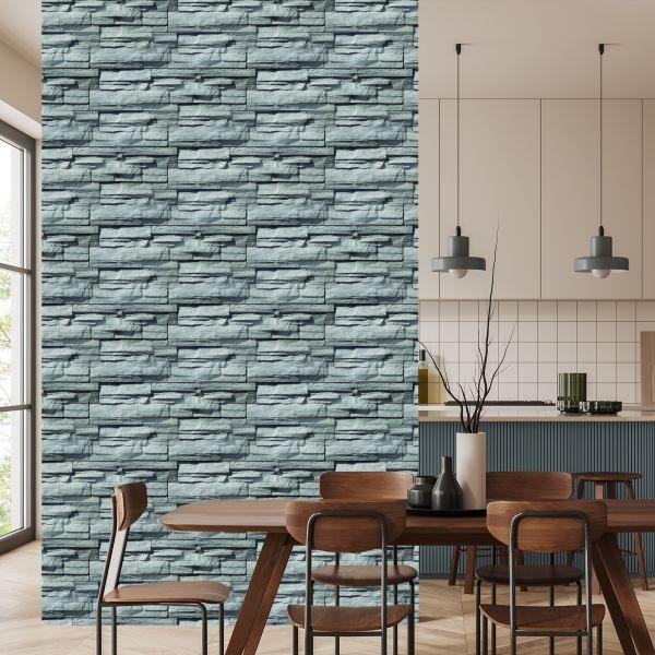 Behang Leisteen In Grijstinten - 3D-Effect - Afbeelding 4