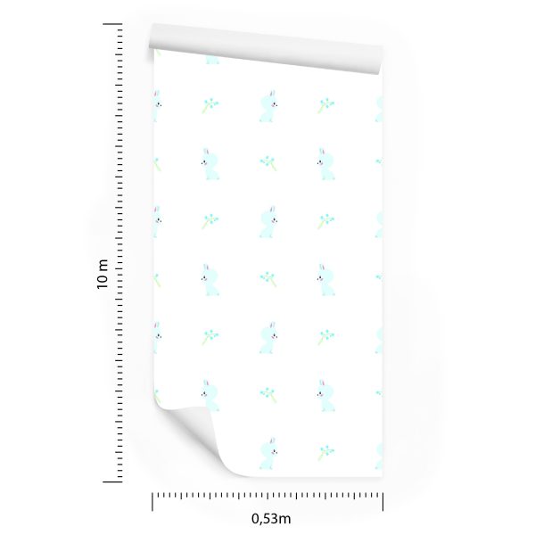 Behang Blauwe Konijnen - Afbeelding 8