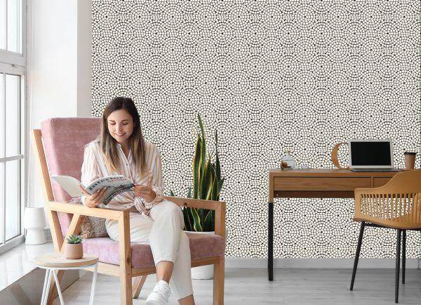 Behang Muur Elegant Mozaïek Woonkamer Kantoor - Afbeelding 7
