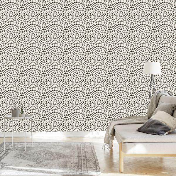 Behang Muur Elegant Mozaïek Woonkamer Kantoor - Afbeelding 3