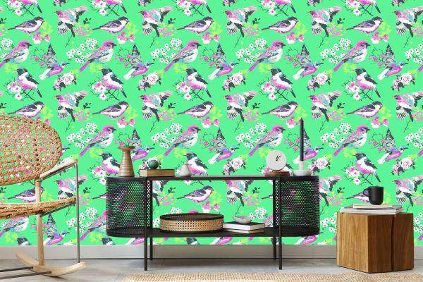 Behang Veelkleurige Vogels - Afbeelding 5