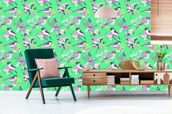 Behang Veelkleurige Vogels - Afbeelding 6
