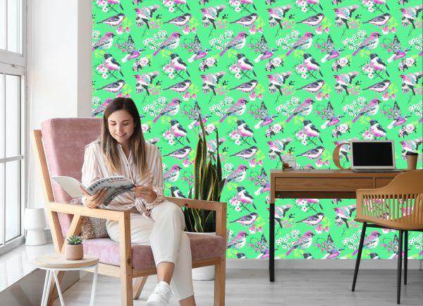 Behang Veelkleurige Vogels - Afbeelding 7