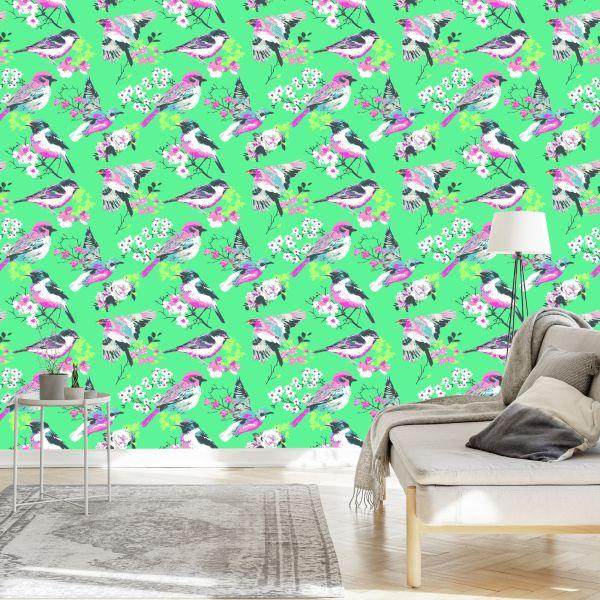 Behang Veelkleurige Vogels - Afbeelding 3