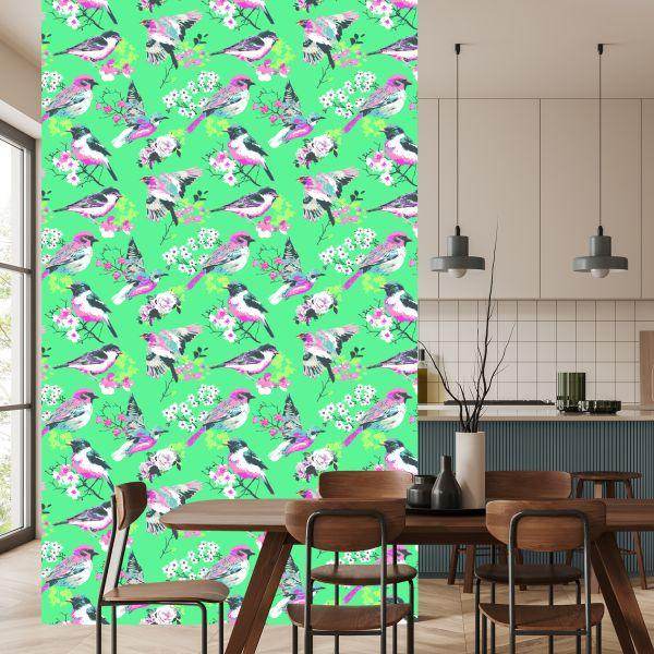 Behang Veelkleurige Vogels - Afbeelding 4