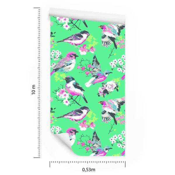 Behang Veelkleurige Vogels - Afbeelding 8
