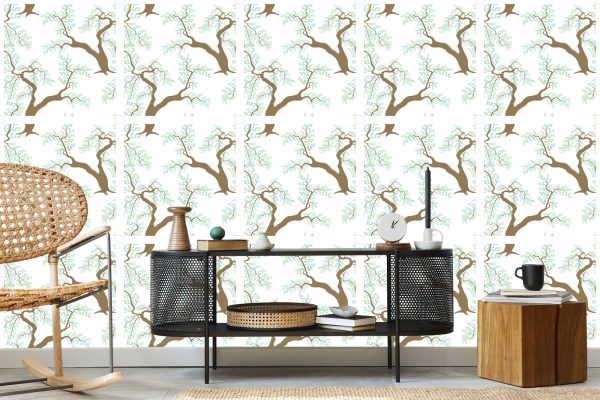 Behang Groene Boombladeren Voor Woonkamer Slaapkamer - Afbeelding 5
