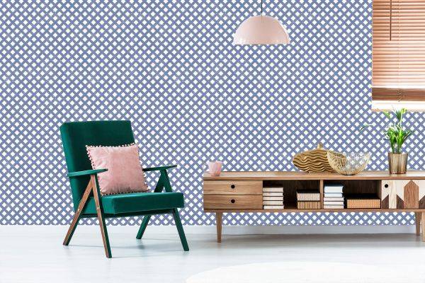 Behang Geometrisch Rooster Voor Woonkamer, Kantoor - Afbeelding 6