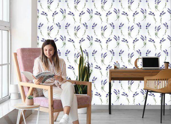 Behang Lavendel Bloemen - Afbeelding 7