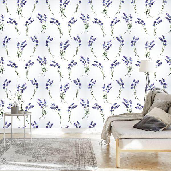 Behang Lavendel Bloemen - Afbeelding 3