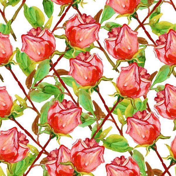 Behang Rozen Met Stengels - Afbeelding 2