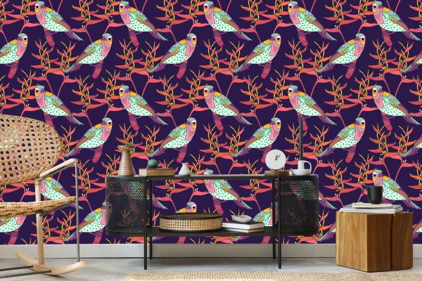 Behang Kleurrijke Vogels - Afbeelding 5