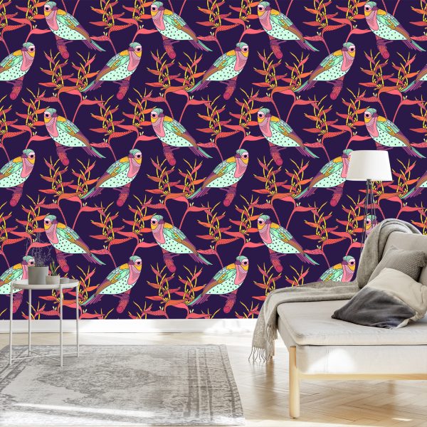 Behang Kleurrijke Vogels - Afbeelding 3