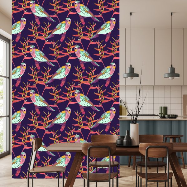 Behang Kleurrijke Vogels - Afbeelding 4