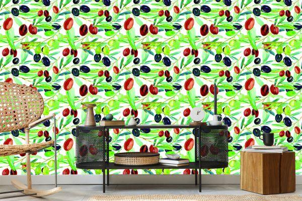 Behang Takken Met Fruit Groen Voor Keuken - Afbeelding 5