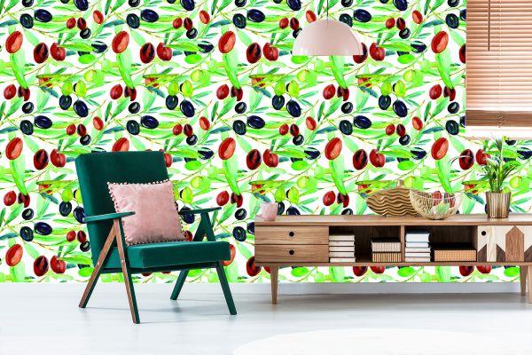 Behang Takken Met Fruit Groen Voor Keuken - Afbeelding 6