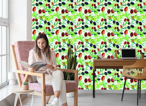 Behang Takken Met Fruit Groen Voor Keuken - Afbeelding 7