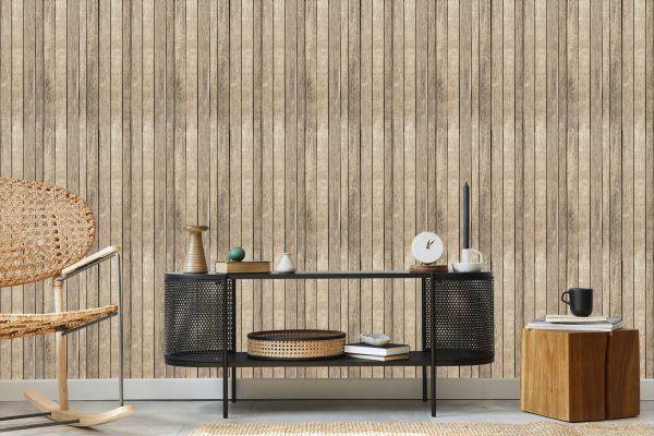 Behang Houten Planken In Scandinavische Stijl - Afbeelding 5