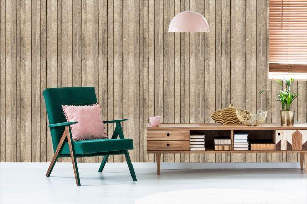 Behang Houten Planken In Scandinavische Stijl - Afbeelding 6