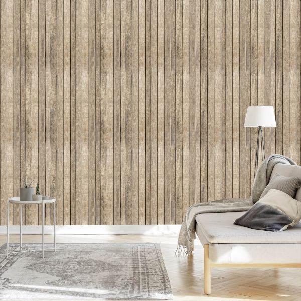 Behang Houten Planken In Scandinavische Stijl - Afbeelding 3